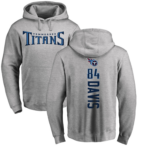 Tennessee Titans Men Ash Corey Davis Backer NFL Football #84 Pullover Hoodie Sweatshirts->youth nfl jersey->Youth Jersey